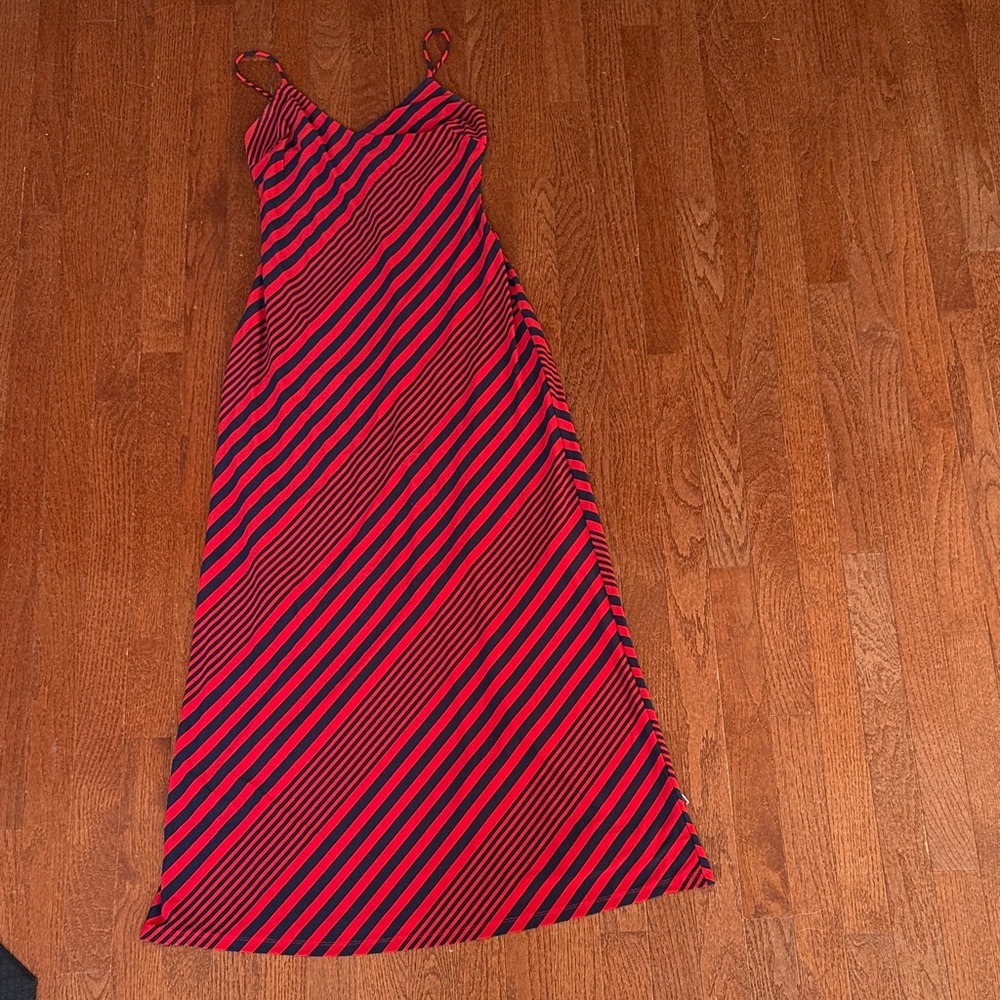 Ralph Lauren Striped Red and Black Maxi Dress